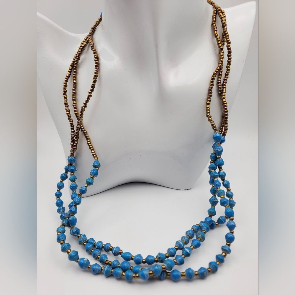 Blue skies for‎ miles afternoon triple strand statement necklace